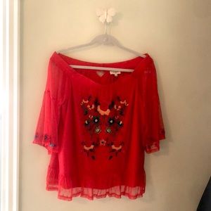 Umgee Red Off Shoulder Top